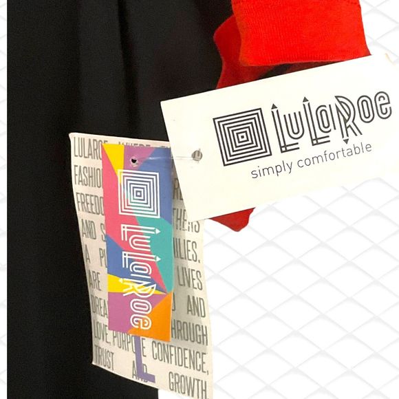 LuLaRoe Sz Large Liv Shirt NOT ABOUT THAT ADULT LIFE Black Orange New with Tags - Picture 9 of 11